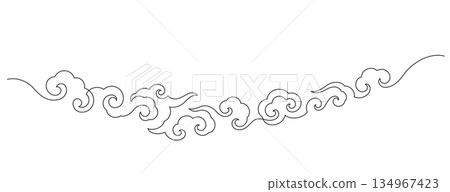 chinese clouds traditional one line drawing minimalism chinese clouds traditional one line drawing minimalism 134967423