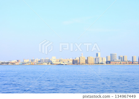 從兵庫縣神戶市神戶港樂園看到的港口島風景 從兵庫縣神戶市神戶港樂園看到的港口島風景 134967449