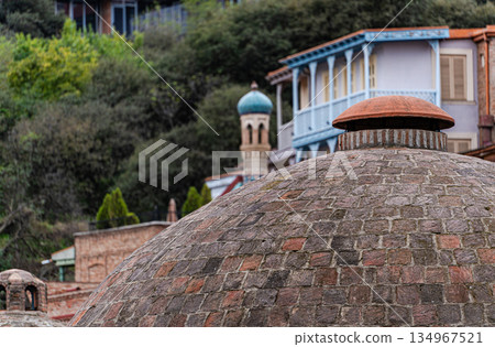 Domes of sulfur baths in Old Tbilisi Domes of sulfur baths in Old Tbilisi 134967521