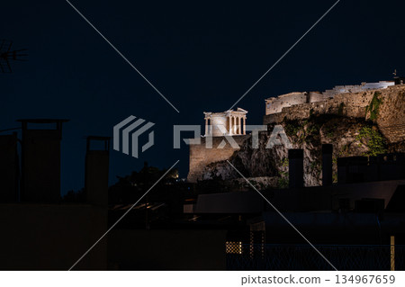 Athenian Acropolis in the night Athenian Acropolis in the night 134967659