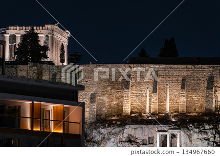 Athenian Acropolis in the night Athenian Acropolis in the night 134967660