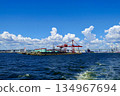 View of Sakurajima Wharf from off the coast of Osaka Port at the mouth of the Aji River, Konohana Ward, Osaka City 134967694