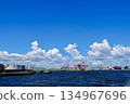 A view of the Aji River estuary from off Osaka Port, Konohana Ward, Osaka City 134967696