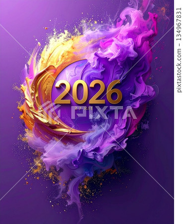 Beautiful Gouache Concept Art Painting presenting artistic abstract background blended painterly arteffect background, 134967831