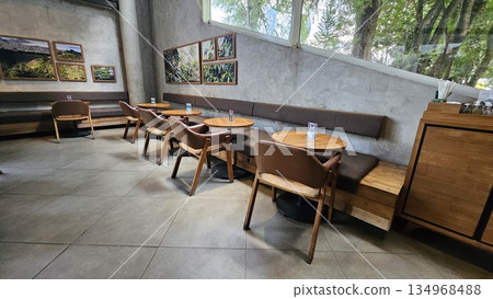 this is interior of cafe as one famous cafe in Jakarta city  134968488