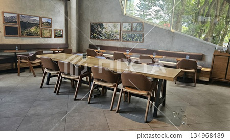 this is interior of cafe as one famous cafe in Jakarta city this is interior of cafe as one famous cafe in Jakarta city 134968489