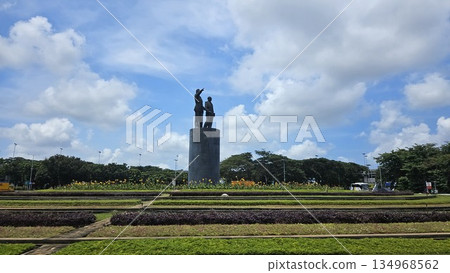 This is Soekarno-Hatta Statue at Jakarta International Airport 134968562