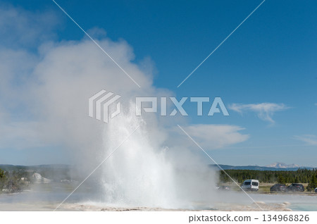 Geyser eruption in Yellowstone Geyser eruption in Yellowstone 134968826