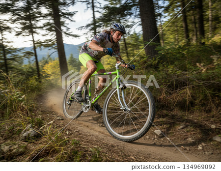 騎山地自行車的人 134969092
