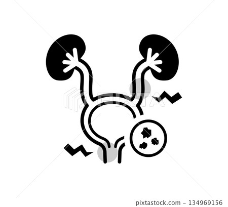 Urinary stone icon illustration vector Urinary stone icon illustration vector 134969156