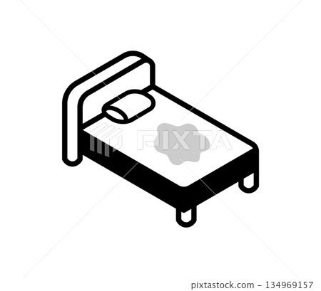 尿床圖示插圖向量圖 尿床圖示插圖向量圖 134969157