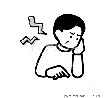 惱怒的男人的插圖（向量圖） 134969158