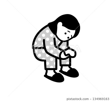 憂鬱女性插圖向量圖 134969163