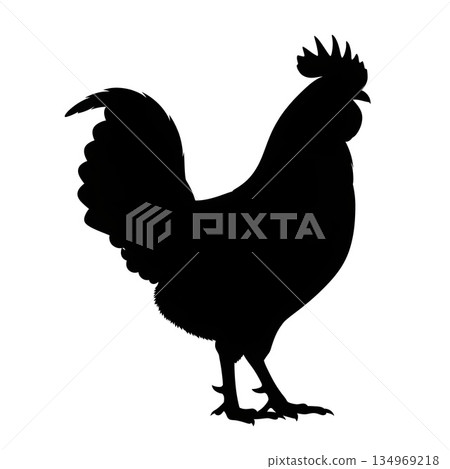 Rooster Farm Bird Silhouette, Black Rooster Bird Silhouette Rooster Farm Bird Silhouette, Black Rooster Bird Silhouette 134969218