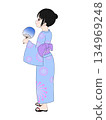 A woman in a yukata (back view) 134969248