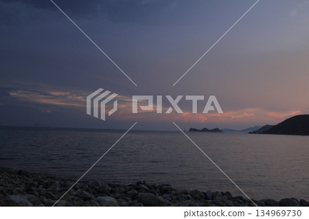 Sunokawa Park, Ehime Prefecture: Evening view with clouds spreading 134969730