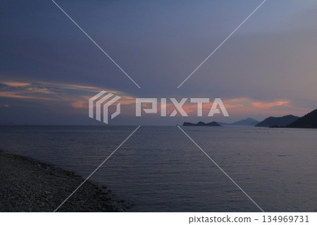 Sunokawa Park, Ehime Prefecture: Evening view with clouds spreading 134969731