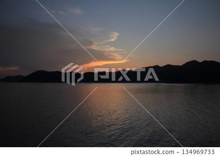 Sunokawa Park, Ehime Prefecture: Evening view with clouds spreading Sunokawa Park, Ehime Prefecture: Evening view with clouds spreading 134969733