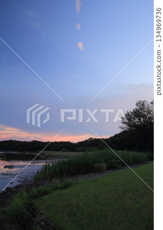 Sunokawa Park, Ehime Prefecture: Evening view with clouds spreading Sunokawa Park, Ehime Prefecture: Evening view with clouds spreading 134969736