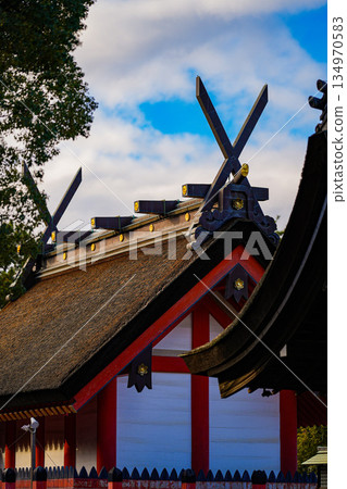 Sumiyoshi Taisha Shrine at the end of the year Sumiyoshi Taisha Shrine at the end of the year 134970583