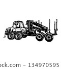 Vector forestry vehicle, forwarder and skidder 134970595