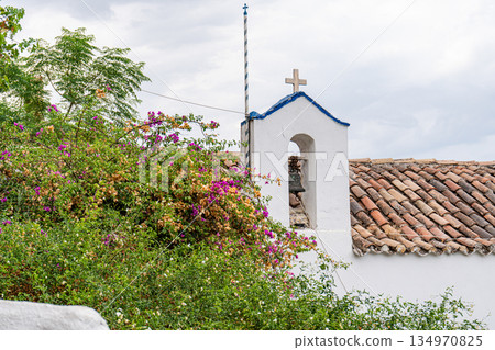 Narrow streets of Anafiotika area in ancient Athens 134970825