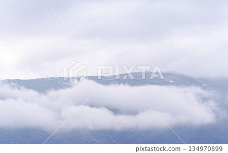 Clouds and hills of Tbilisi's downtown 134970899