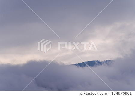 Clouds and hills of Tbilisi's downtown 134970901