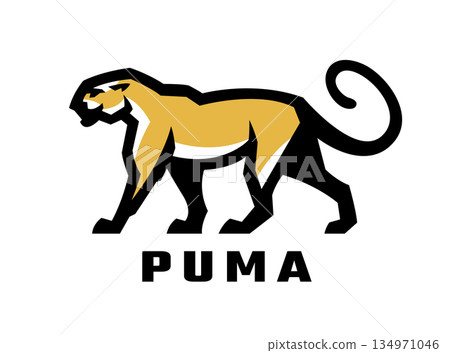 Wild cat. Puma logo. 134971046