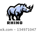 Wild rhinoceros logo. 134971047
