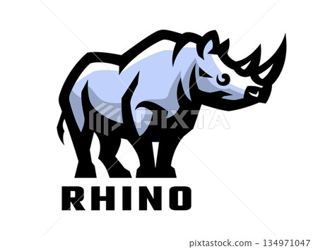 Wild rhinoceros logo. 134971047