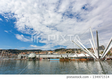 義大利熱那亞老港的景色 134971514