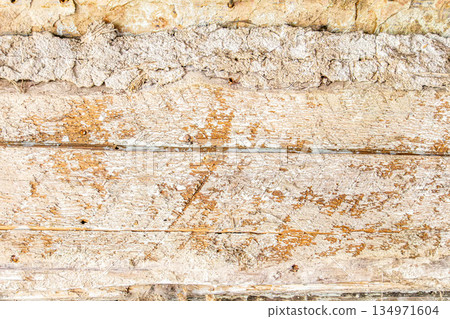 Rustic Wooden Plank with White Paint Texture Background 134971604