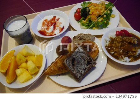 Various buffet dishes on trays Various buffet dishes on trays 134971759