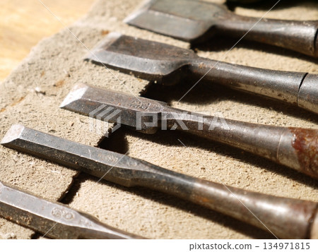 Carpentry tools, chisels 134971815