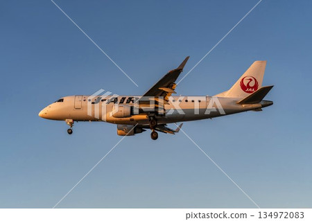 Sendai Airport at dusk, airplane landing, Natori City, Miyagi Prefecture Sendai Airport at dusk, airplane landing, Natori City, Miyagi Prefecture 134972083