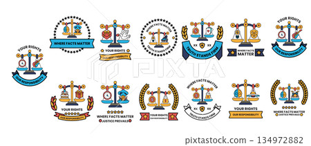 A set of symbols that represent balance and justice 134972882