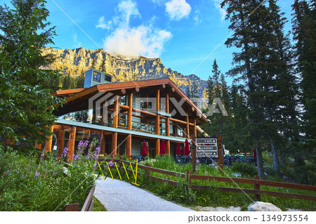 Mountain Lodge Retreat With Pine Forest And Golden Hour Peaks Mountain Lodge Retreat With Pine Forest And Golden Hour Peaks 134973554