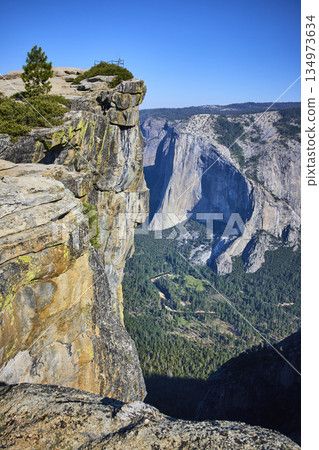 Taft Point Cliff Edge and El Capitan Overlooking Yosemite Valley California 134973634