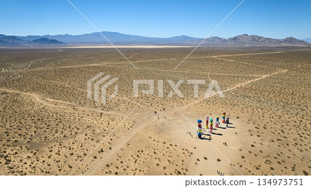 Aerial Seven Magic Mountains Art Installation in Nevada Desert Near Las Vegas Aerial Seven Magic Mountains Art Installation in Nevada Desert Near Las Vegas 134973751