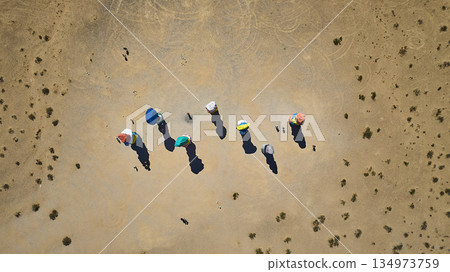Aerial Seven Magic Mountains Art Installation and Desert Landscape Nevada Aerial Seven Magic Mountains Art Installation and Desert Landscape Nevada 134973759