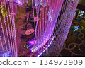 Casino Lounge Crystal Curtain and Neon Seating Area in Las Vegas 134973909