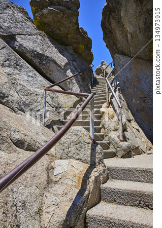 Moro Rock Trail Staircase Granite Formations and Blue Sky Sequoia National Park 134973915