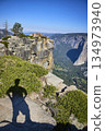 Taft Point Cliff Edge with El Capitan and Human Shadow in Yosemite National Park 134973940