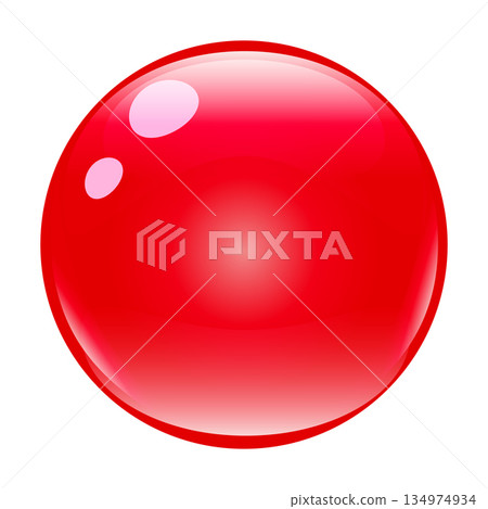 Glass ball sphere red shiny glass, glossy bubble 134974934