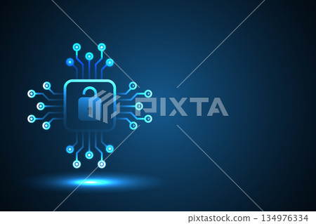 Cybersecurity Microchip with Secure Lock and Digital Data Protection Network Cybersecurity Microchip with Secure Lock and Digital Data Protection Network 134976334