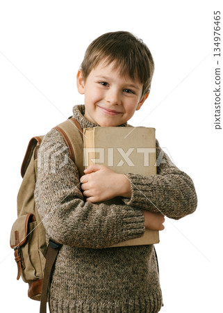 Boy With School Book 134976465