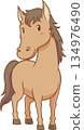 Cartoon character of brown horse. 134976490