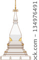 Illustration of Phra That Sri Song Rak, a stupa in Loei province, Thailand. 134976491