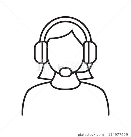 Customer Service Operator with Headset Icon 134977439